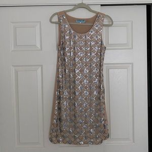 Sequin Gold and Solver gogo flapper type dress